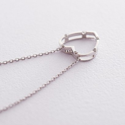 Золоте кольє "Серце" (фіаніт) кол01605 №5