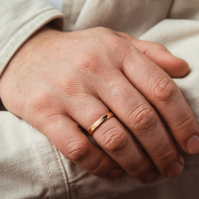 Обручальное кольцо - классическое (красное золото) обр00248 №2