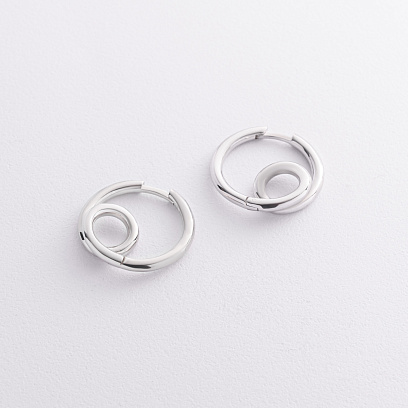 Серьги - кольца "Kristy" в серебре 7288