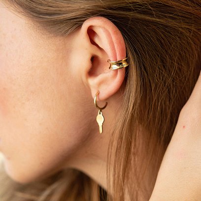 Серьга - каффа "Lorette" в желтом золоте с07947 №2