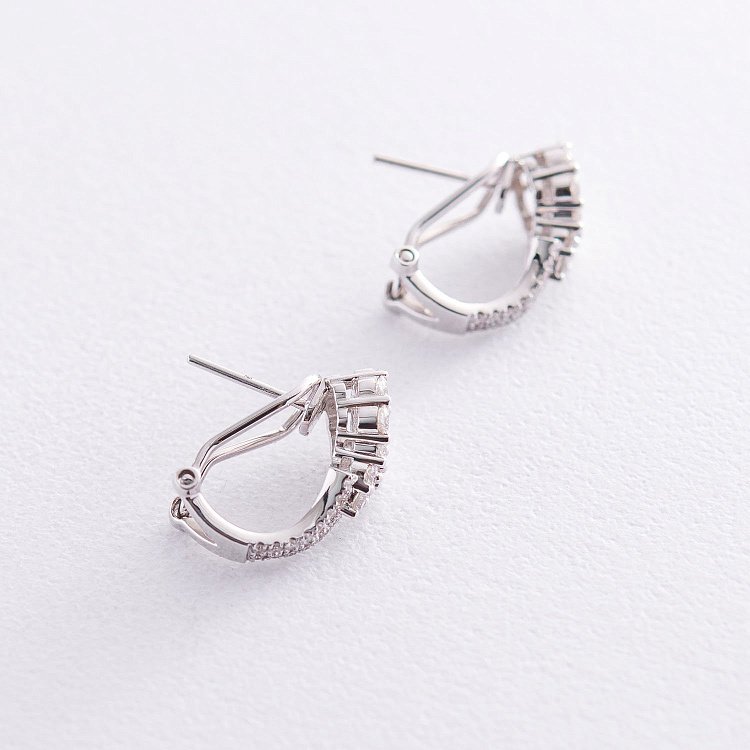 Золоті сережки з діамантами DE1802cha від ювелірного магазину Онікс - 2