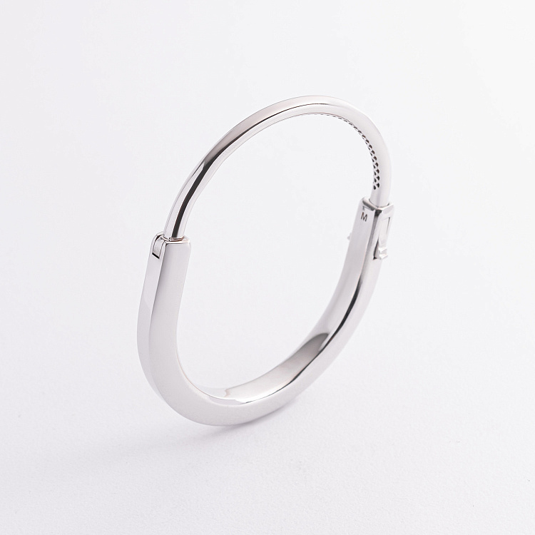 Жесткий браслет Lock в белом золоте б05716 от ювелирного магазина Оникс - 6