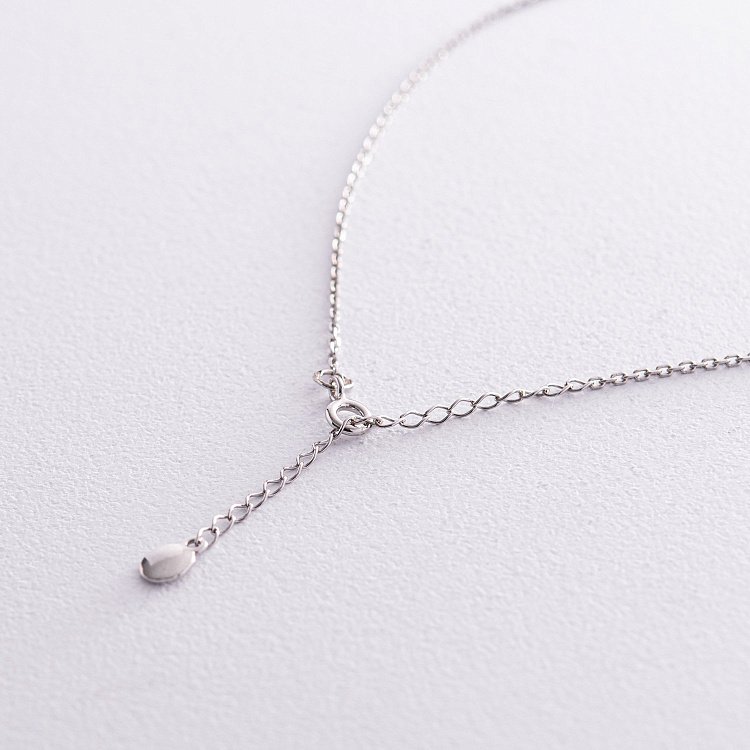 Серебряное колье "Love" с фианитами 1101 от ювелирного магазина Оникс - 3