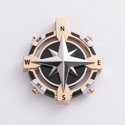 Золотой кулон "Роза Ветров" с бриллиантами 144731122 №3