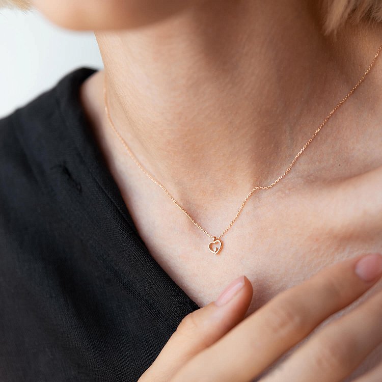 Кольє "Сердечко" у червоному золоті кол02201 від ювелірного магазину Онікс - 4