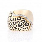 Золотое кольцо с фианитами и эмалью к03991 от ювелирного магазина Оникс