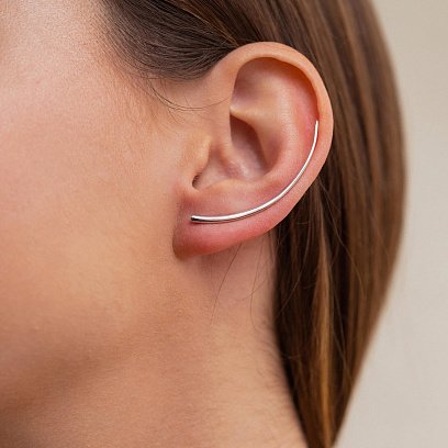 Серебряная моносерьга - клаймбер (на левое ушко) 912-00928л №3