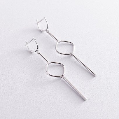 Сережки "Меліса" в білому золоті с07480 №2