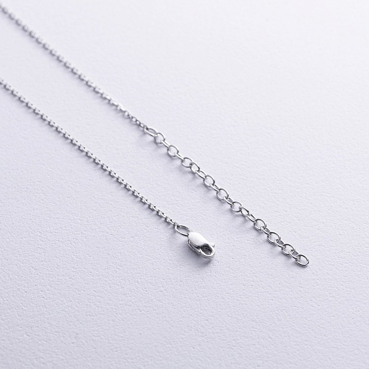 Срібне кольє "Конюшина" (чорний фіаніт) 181059 від ювелірного магазину Онікс - 3