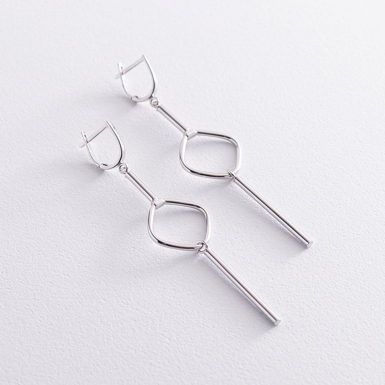 Сережки "Меліса" в білому золоті с07480 від ювелірного магазину Онікс - 1