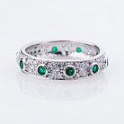 Срібний перстень із зеленими фіанітами 111928 от ювелирного магазина Оникс - 2