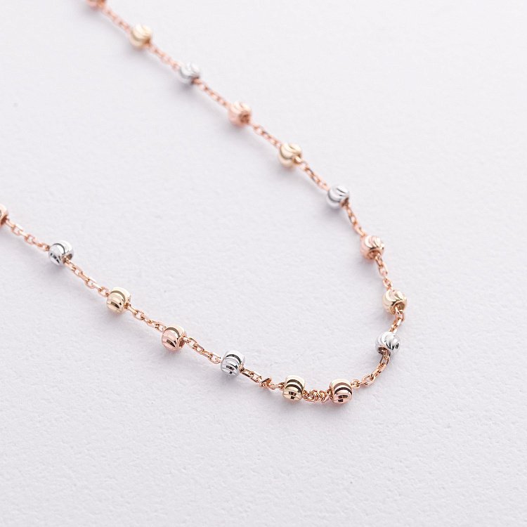 Кольє "Кульки" (червоне, жовте, біле золото) кол02605 від ювелірного магазину Онікс - 1