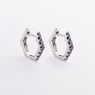 Золоті сережки з чорними діамантами сб0666ca от ювелирного магазина Оникс