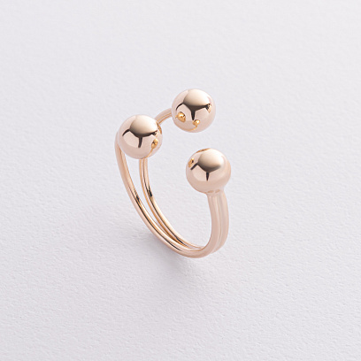 Кольцо "Шарики" в желтом золоте к08282