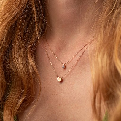 Кольє "Серце" з фіанітом (червоне золото) кол02564 №2