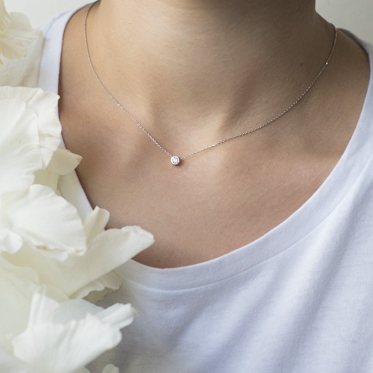 Золотое колье (фианит) кол00721 от ювелирного магазина Оникс