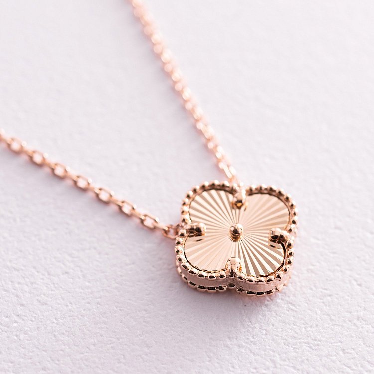 Кольє "Конюшина" в червоному золоті кол02087 від ювелірного магазину Онікс - 2