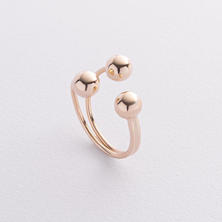 Кольцо "Шарики" в желтом золоте к08282 от ювелирного магазина Оникс