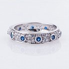 Срібний перстень з синіми фіанітами 111927 от ювелирного магазина Оникс - 2
