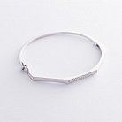 Жорсткий браслет в білому золоті (фіаніти) б04422 от ювелирного магазина Оникс - 1