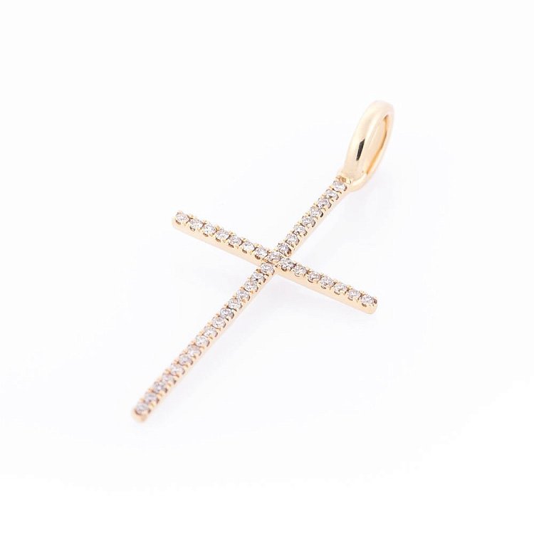 Золотой крестик с бриллиантами пб0075ch от ювелирного магазина Оникс - 2