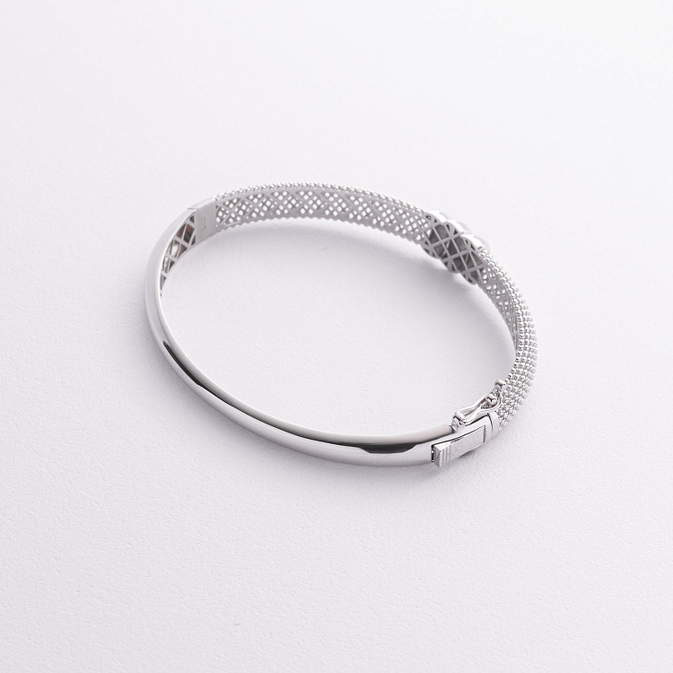 Жесткий браслет "Marie" в белом золоте б05607 от ювелирного магазина Оникс - 5