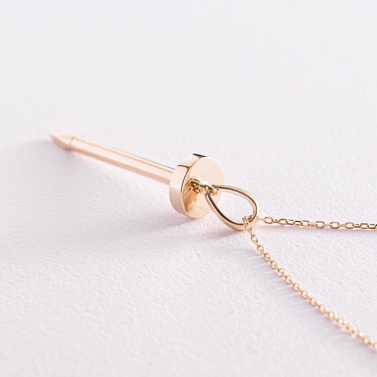 Кольє "Цвях" у жовтому золоті кол02183 від ювелірного магазину Онікс - 2