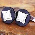 Запонки (онікс, фіаніти) 25035 от ювелирного магазина Оникс
