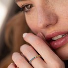 Золотое кольцо с дорожкой камней (синие и желтые бриллианты) кб0507di от ювелирного магазина Оникс - 3