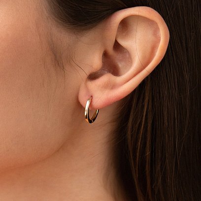 Сережки-кільця в жовтому золоті с06457 №2