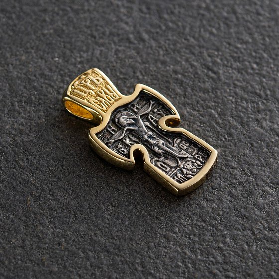 Срібний хрестик з позолотою 13688 №2