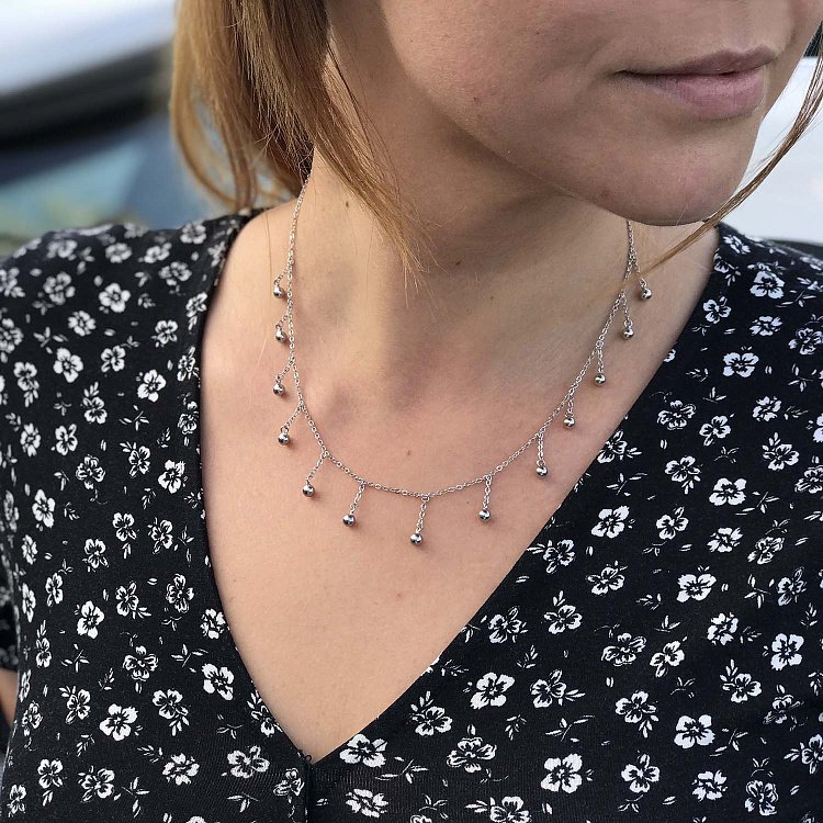 Срібне кольє "Кульки" 18885 від ювелірного магазину Онікс - 7