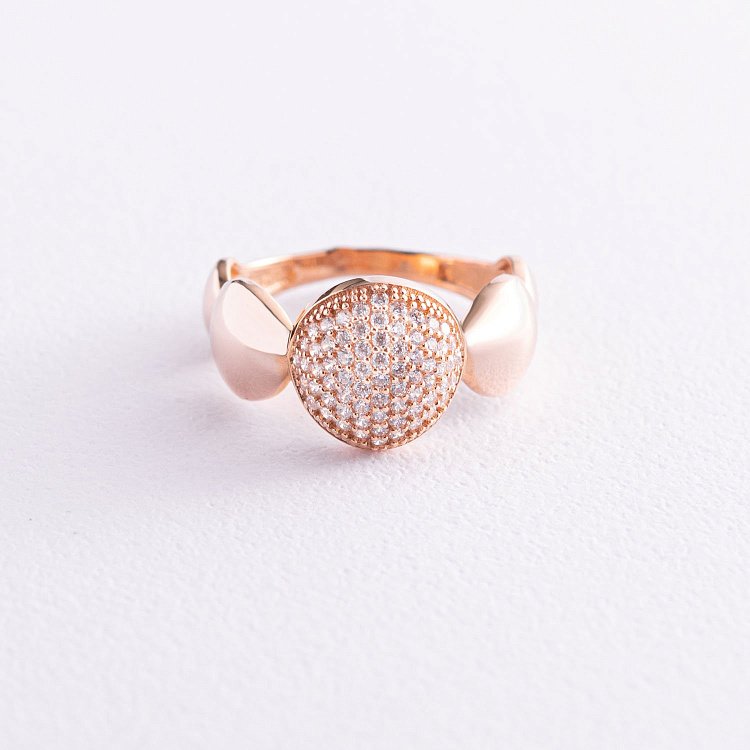 Золотое кольцо с фианитами к04959 от ювелирного магазина Оникс