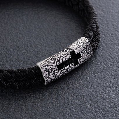 Мужской серебряный браслет с крестом 1309 №3