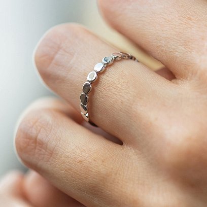 Кольцо "Клер" в белом золоте к07483 №2