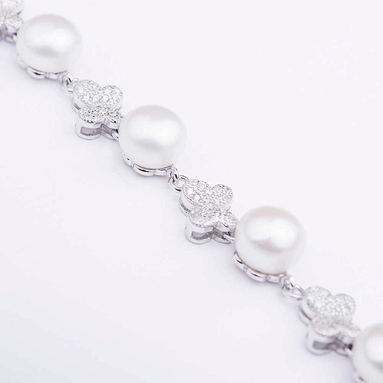 Срібний браслет з культ. прісн. перлами 141027 від ювелірного магазину Онікс - 2