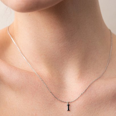 Серебряное колье с буквой І 18621ч №2