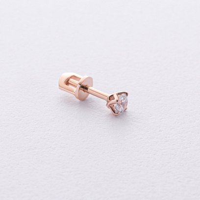 Моносерьга с фианитом (красное золото) с09177