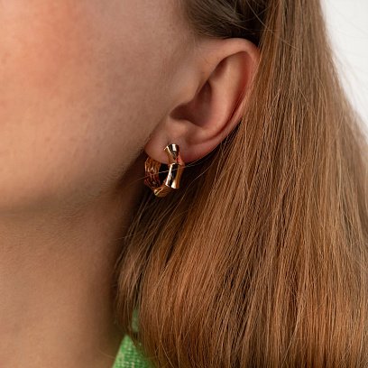 Серьги - кольца "Selesta" в красном золоте с09015 №6