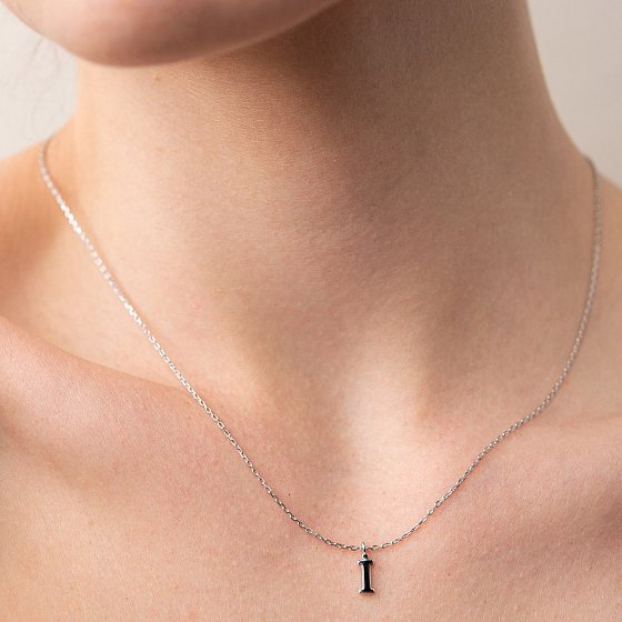 Серебряное колье с буквой І 18621ч №2