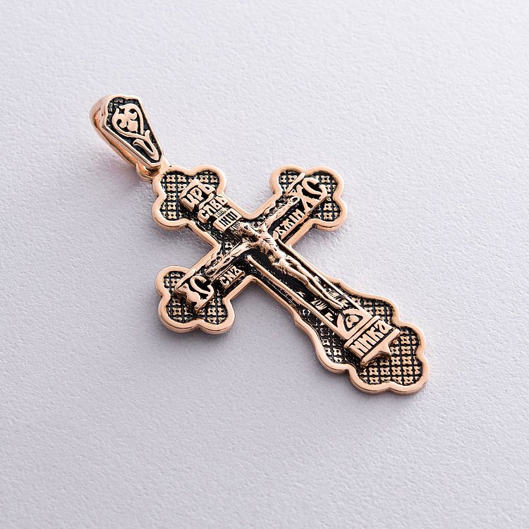 Православный крест "Распятие". Молитва "Спаси и сохрани" п01281 от ювелирного магазина Оникс