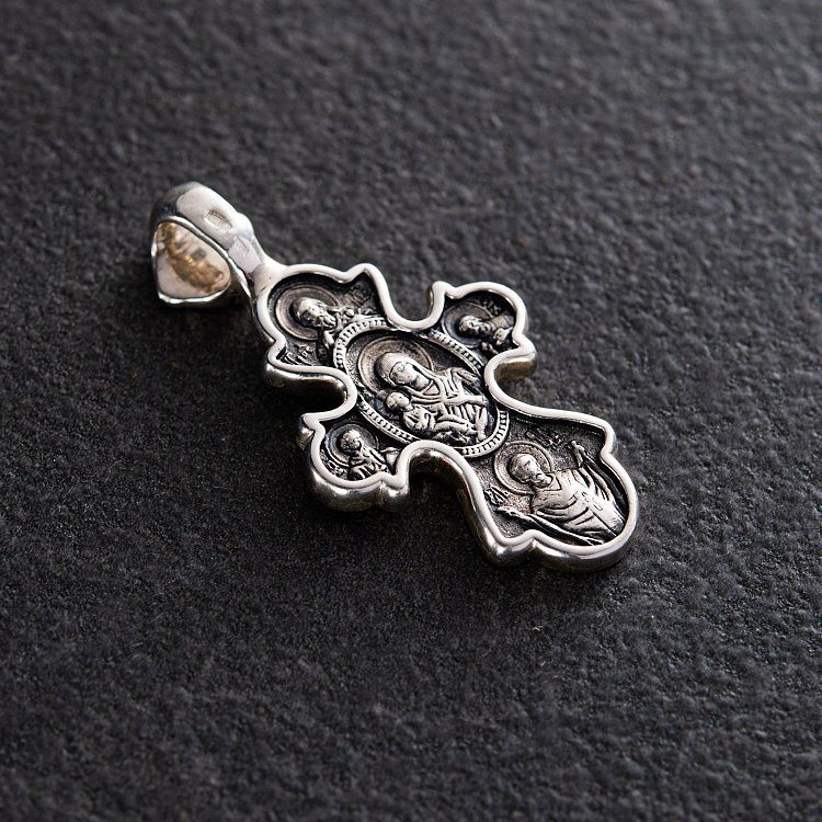 Православний хрест "Ікона Божої Матері" Троєручиця " 131923 від ювелірного магазину Онікс - 2