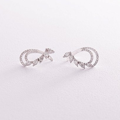 Золоті сережки "Крапельки" з діамантами сб0412cha №2