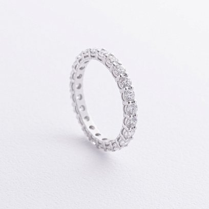 Кольцо с дорожкой бриллиантов (белое золото) 223351121