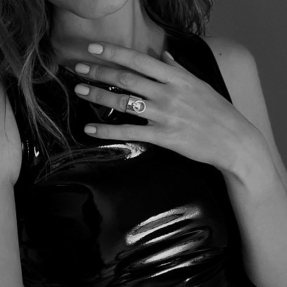 Широка срібна каблучка БДСМ 112648 №17