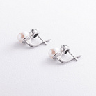 Срібні сережки з перлами, сапфірами і фіанітами 2486/1р-PWTNS от ювелирного магазина Оникс - 2