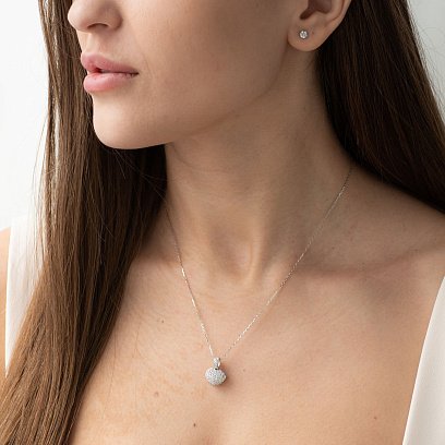 Золотий кулон "Серце" з діамантами п247 №2