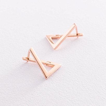 Серьги "Импровизация" в красном золоте с07330 №4