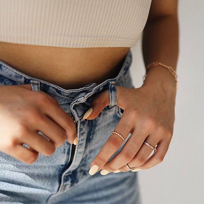 Золотое кольцо с шариками к05897 №5