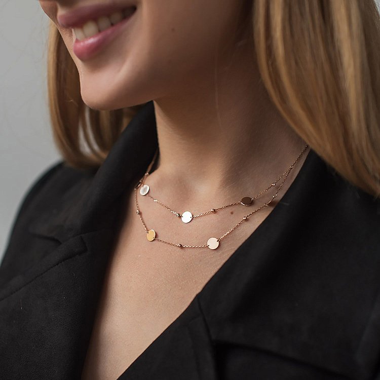 Золоте кольє з монетками кол01409 від ювелірного магазину Онікс